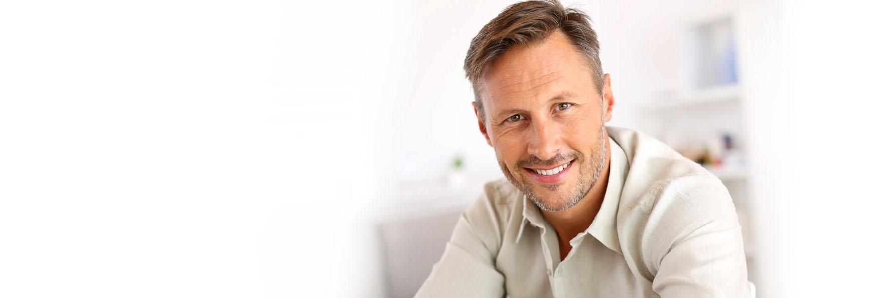 Man smiling with facial hair l Northwest Arkansas Family Dental 